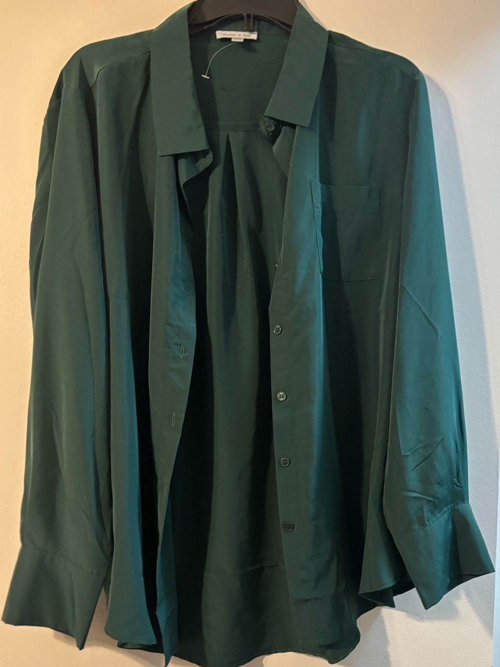 Women’s Dark Green Button-Front Blouse